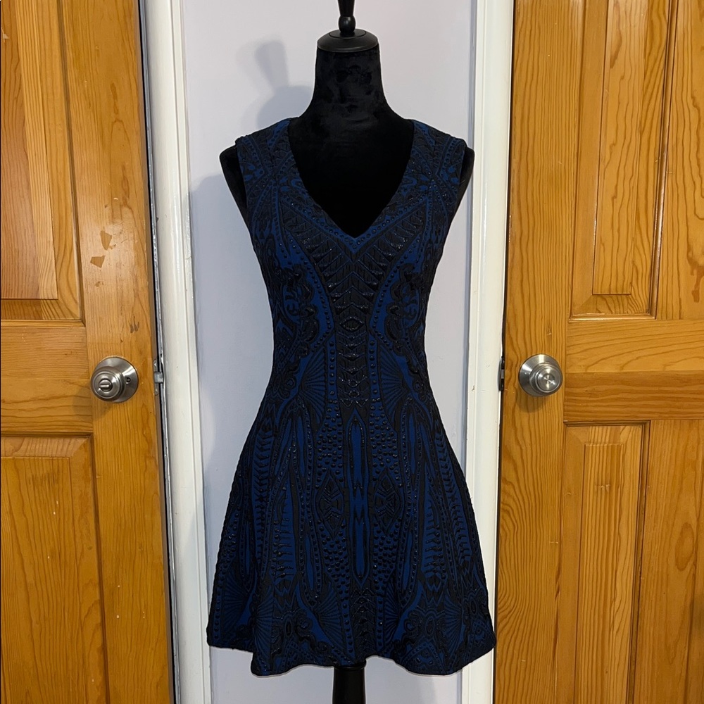 BCBGMaxAzria Navy Sleeveless Mini Dress